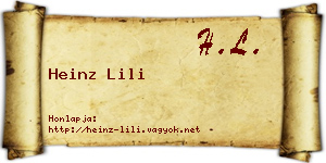 Heinz Lili névjegykártya